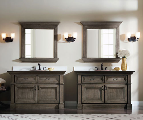 bathroom casual quartersawn oak bathroom cabinets in custom finish