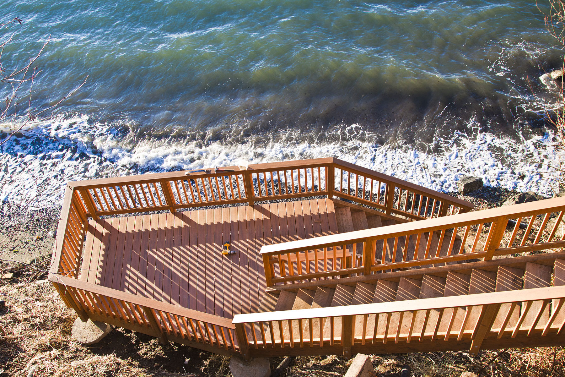 Hardwood Decking Stairs to Beach