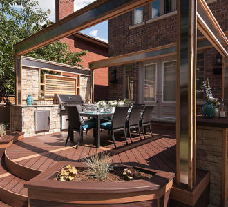 Trex Transcend Decking in Lava Rock & Tiki Torch