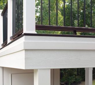 Trex universal fascia white deck corner